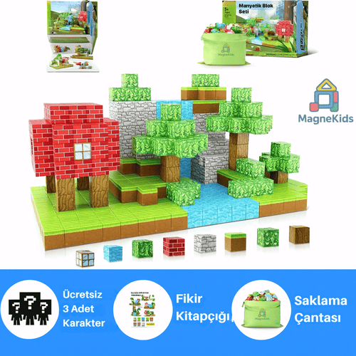 Magnekids - Manyetik Blok Oyun Seti (100 Parça)