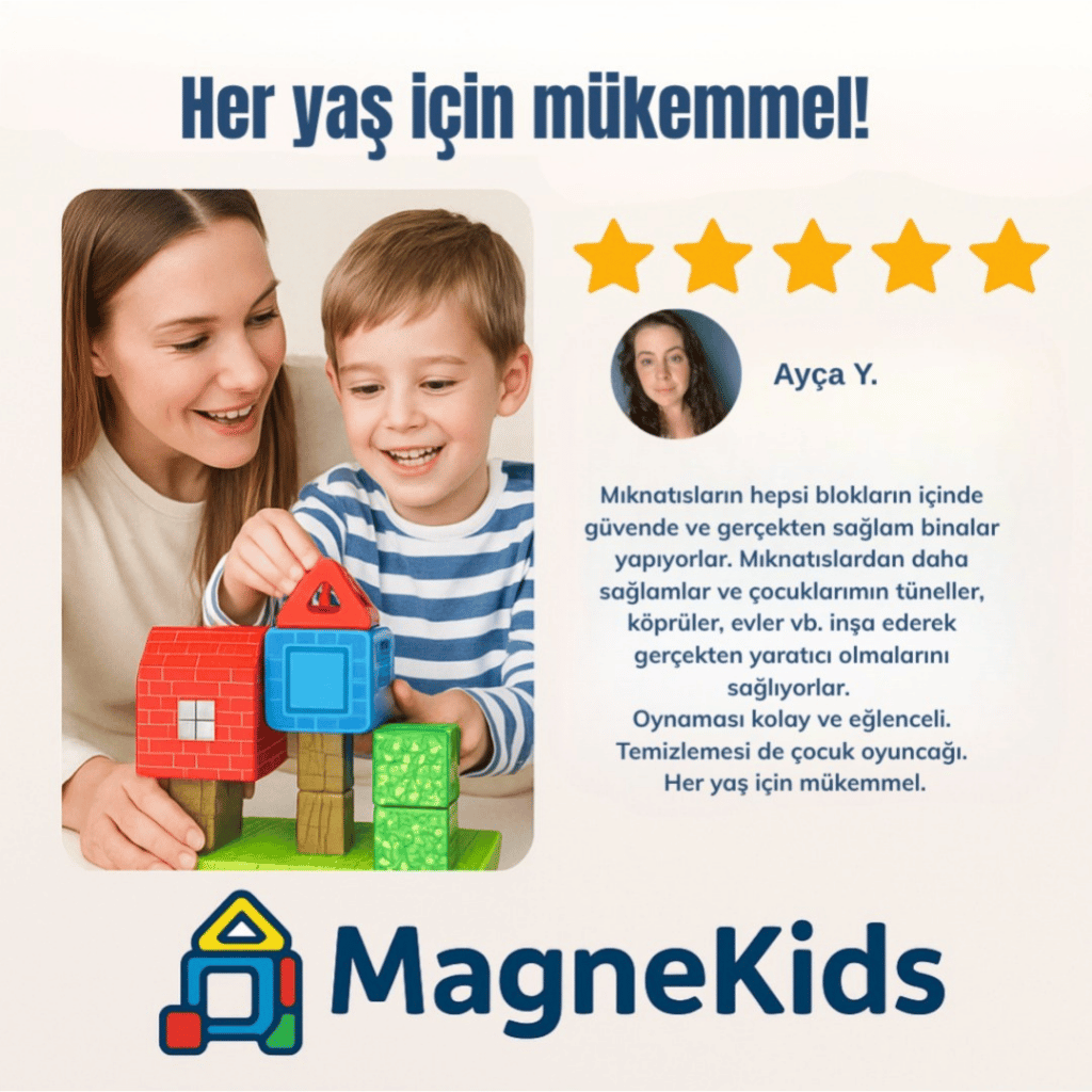 Magnekids - Manyetik Blok Oyun Seti (100 Parça)